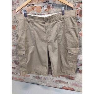 Lee Womens Cargo Shorts 16W Tan Khaki Sinfully Soft Stretch Cotton